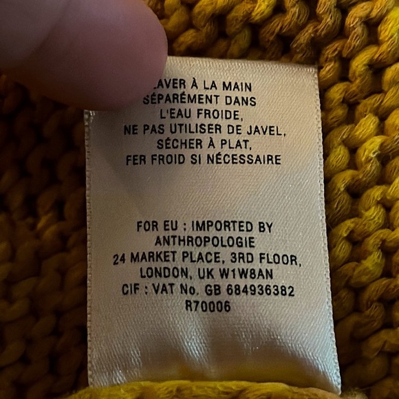 Anthropologie Sparrow Lodi Cardigan Mustard Yellow Tan Space Dye Size Small - Picture 12 of 12